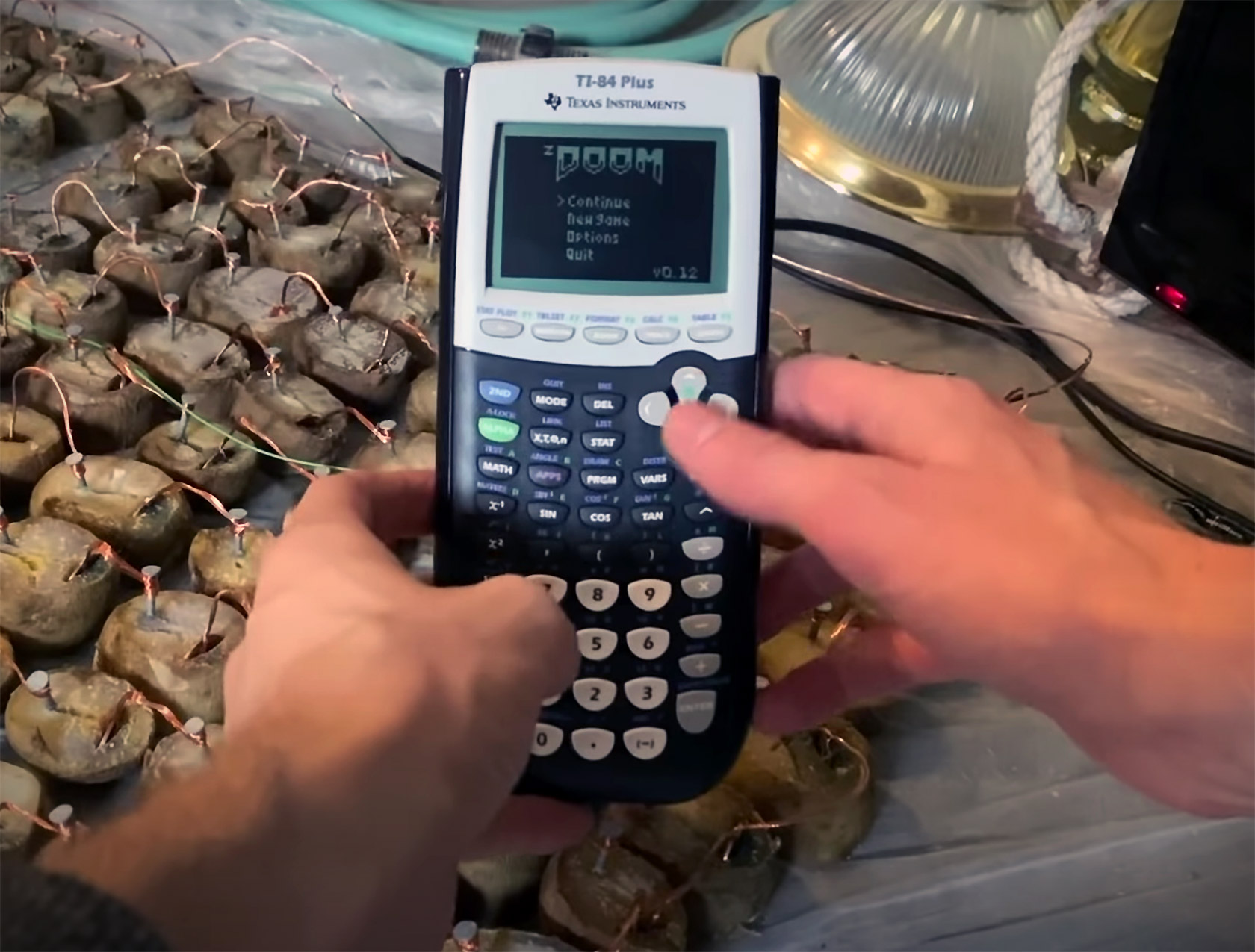 Guy Attempts to Use Real Potatoes to Run DOOM on a TI84 Plus Graphing