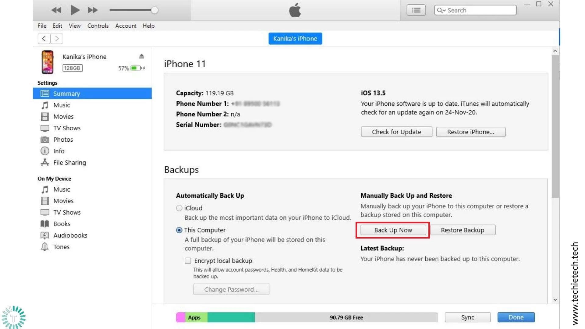 How to backup any iPhone (Step by Step Guide) TechieTechTech