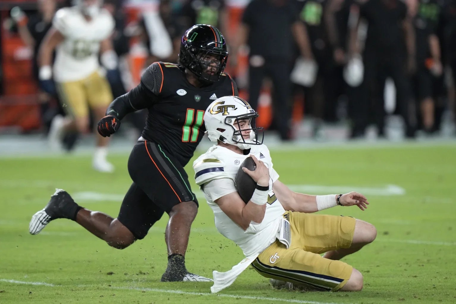 Tech stuns No. 17 Miami 2320, on TD with 2 seconds remaining The Augusta Press