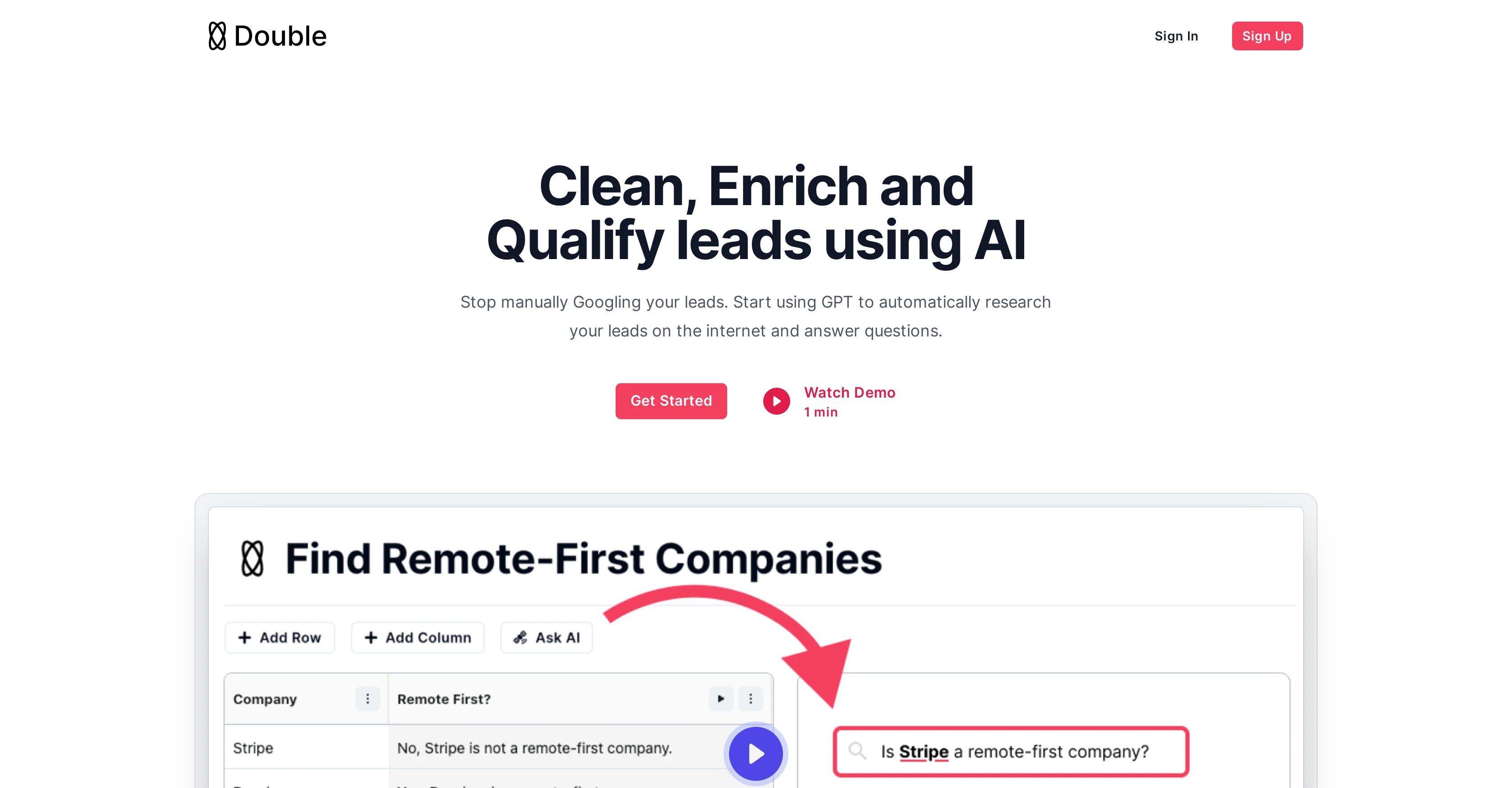 Double Best Customer leads AI Tool