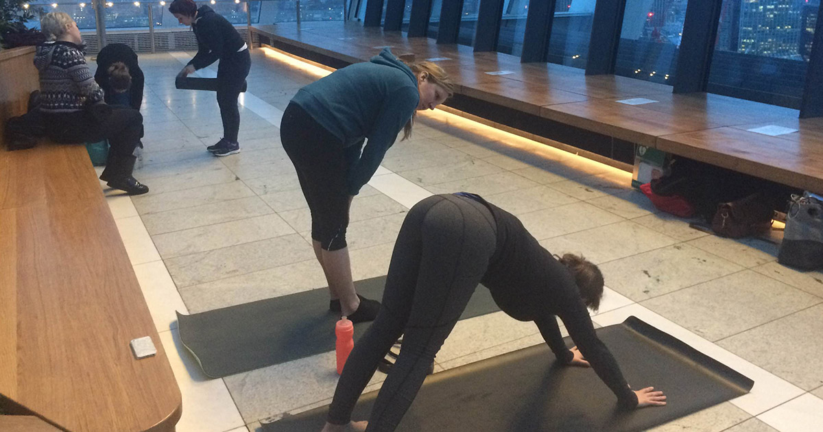 Sky garden yoga is full of avocadoloving gap yah girls