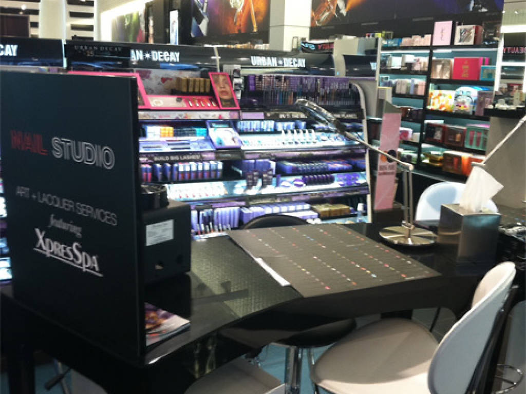 At a beauty supply store in NYC, find makeup, soaps and scents