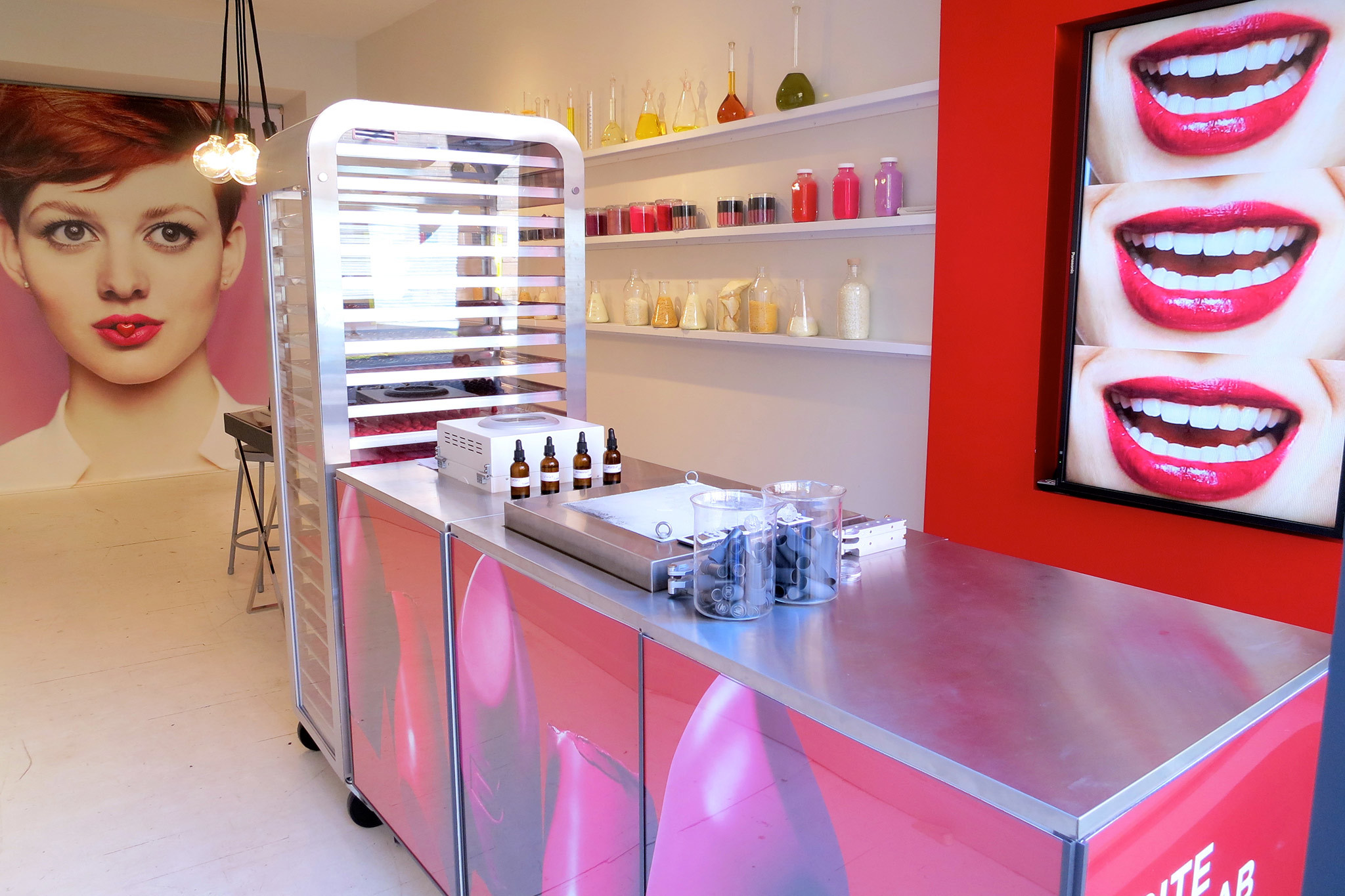 At a beauty supply store in NYC, find makeup, soaps and scents