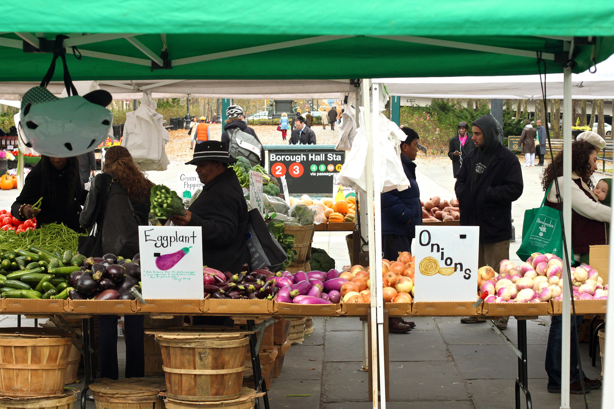 Brooklyn Borough Hall Greenmarket Shopping in Downtown Brooklyn, New York