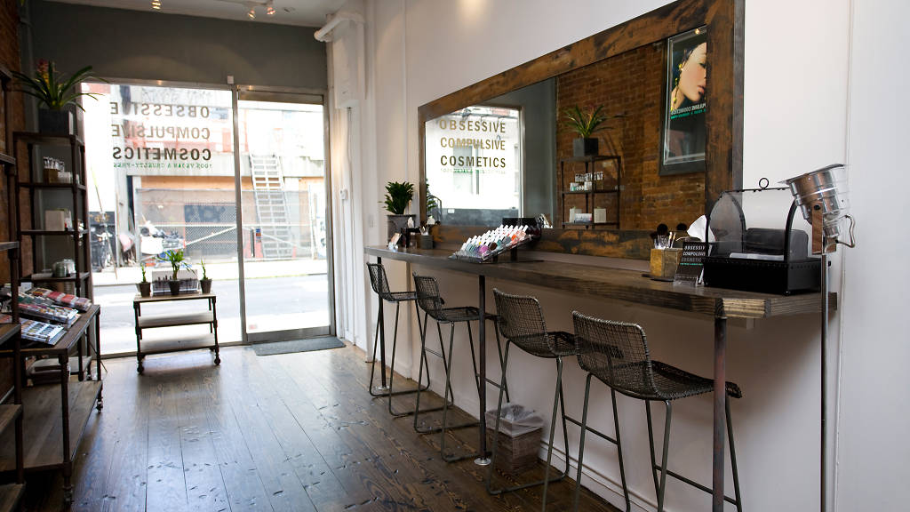 At a beauty supply store in NYC, find makeup, soaps and scents