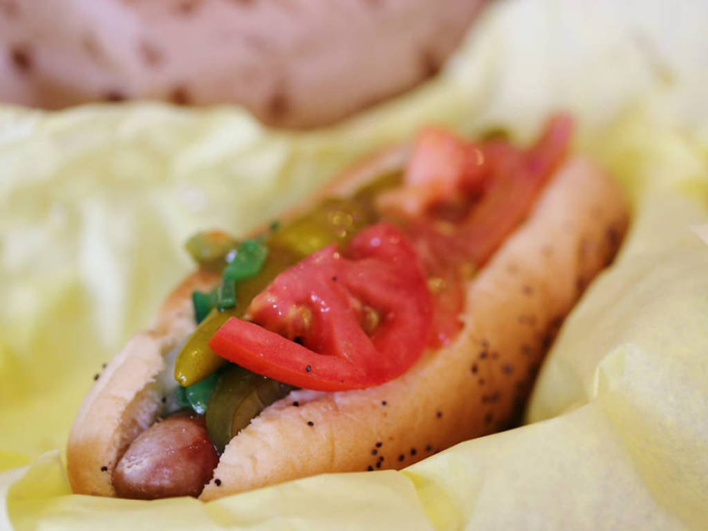Best hot dogs in Las Vegas with mayo, ketchup, relish and mustard