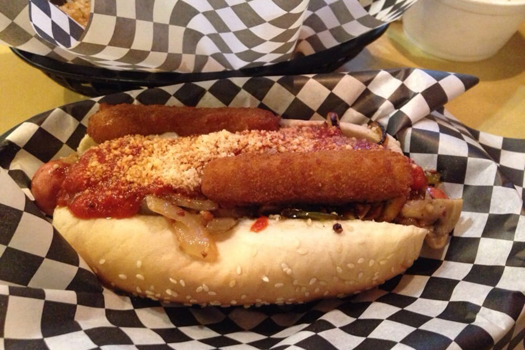 Best hot dogs in Las Vegas with mayo, ketchup, relish and mustard