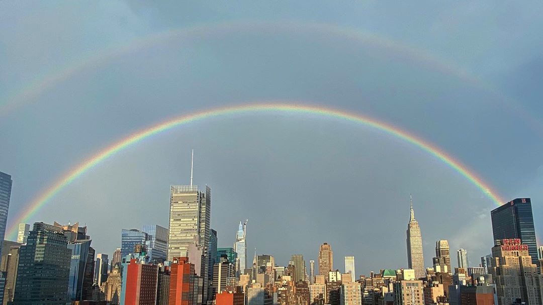 See NYC's double rainbow on the 50th anniversary of Pride