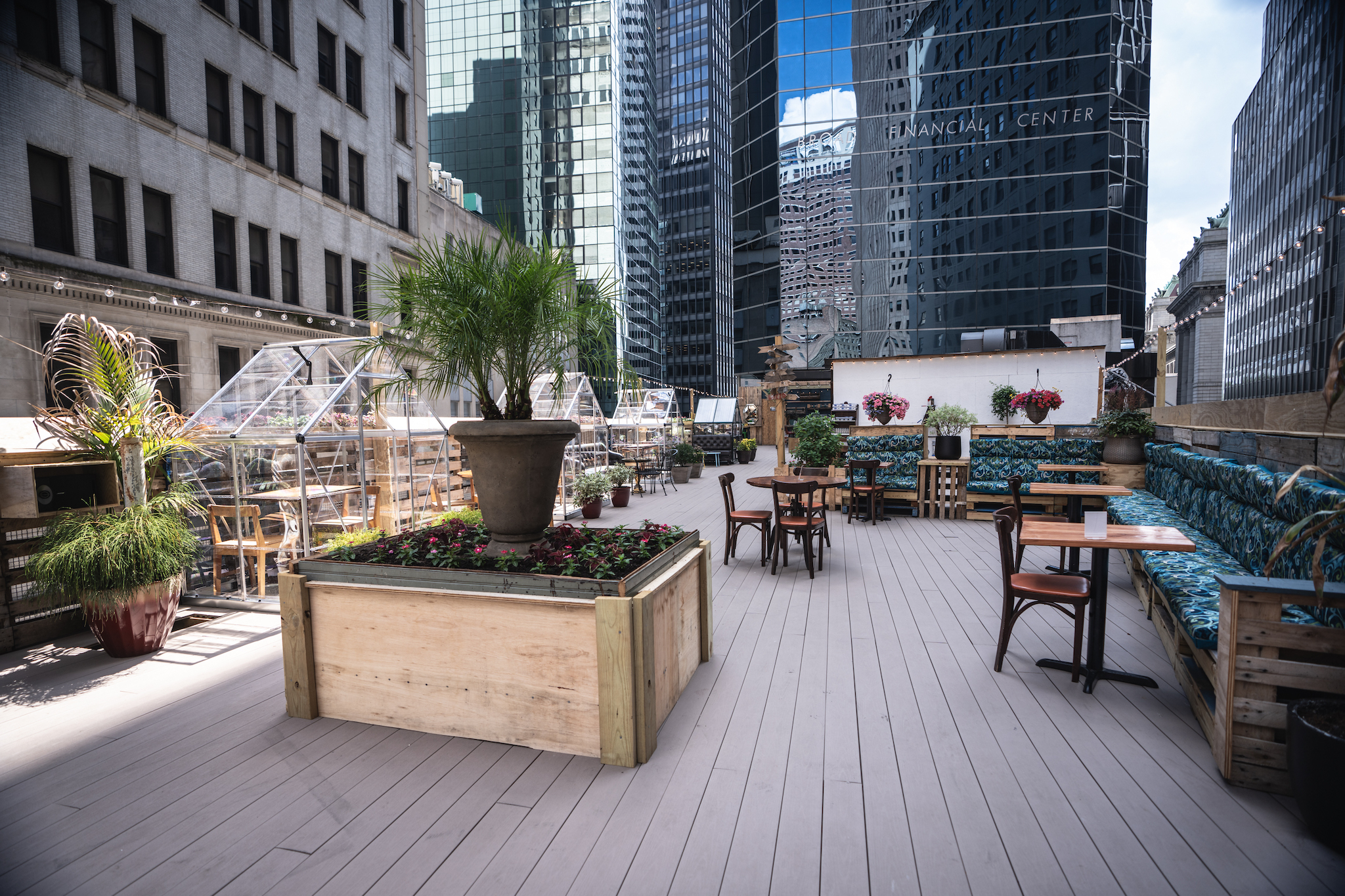 Dine in private greenhouses at this Manhattan rooftop restaurant
