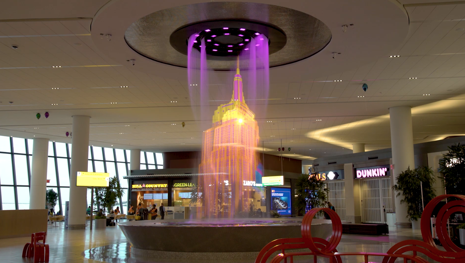LaGuardia Airport has a cool new water light show