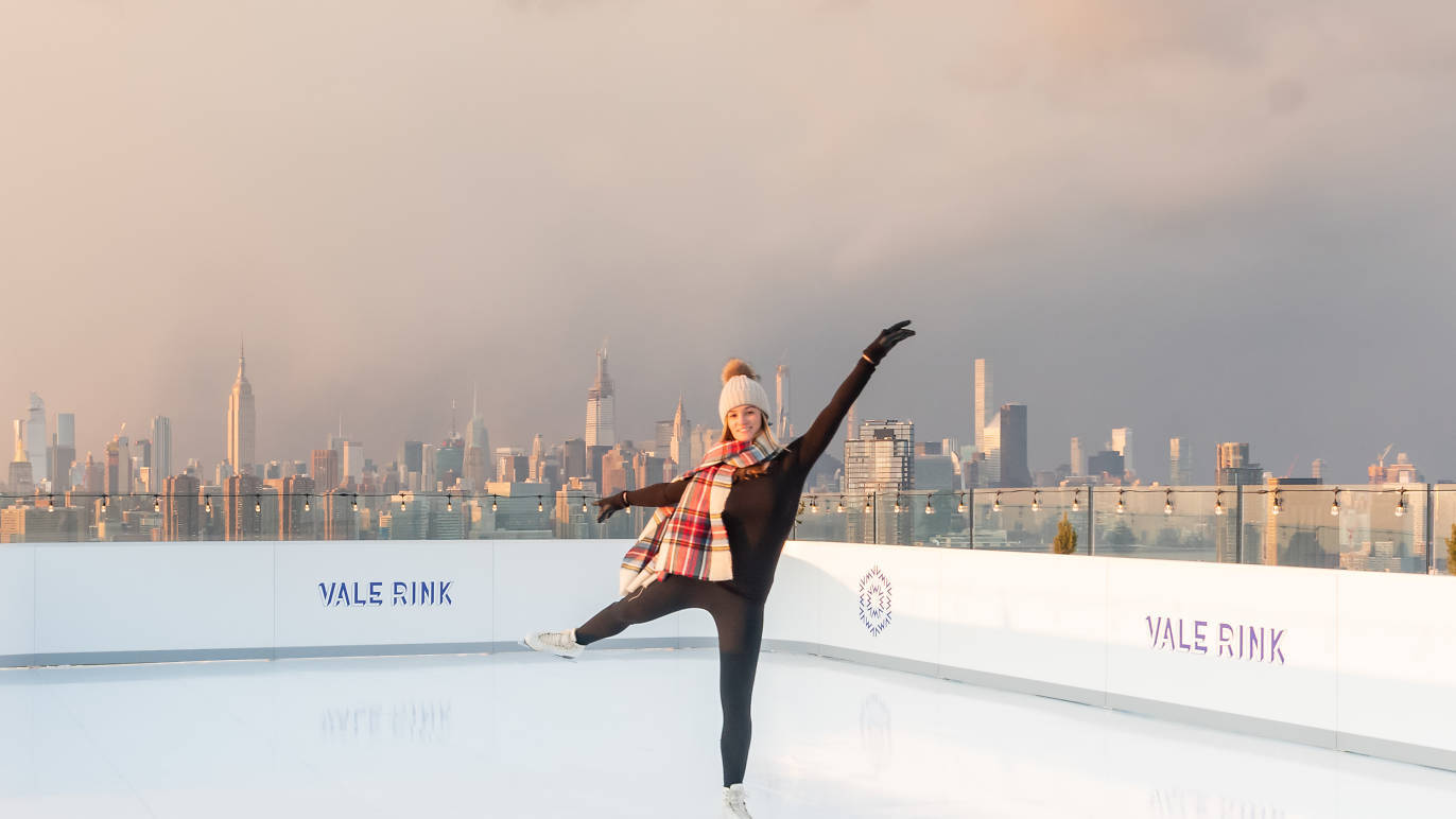 The William Vale's rooftop ice skating rink is open with incredible