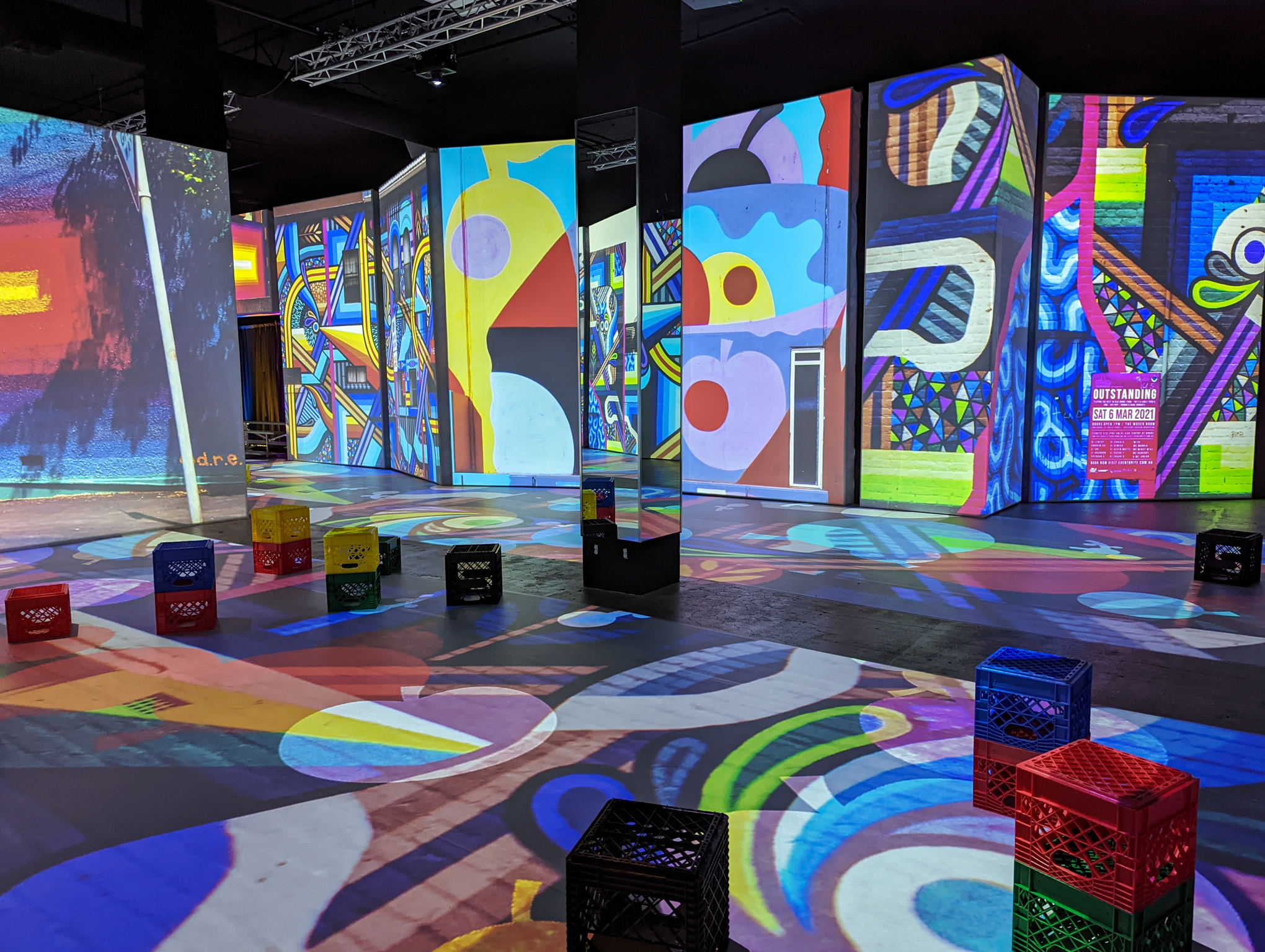 Street Art Alive has splashed colorful, digital murals inside a Los