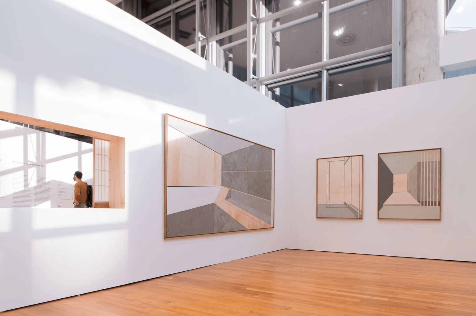 Artist Kayleigh Goh artist uses cement and wood to create contemplative spaces in her paintings