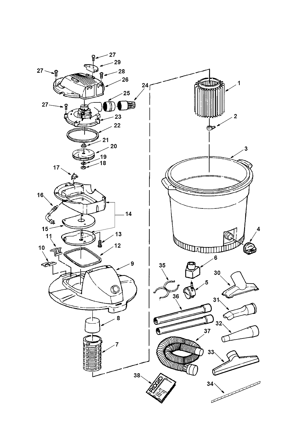 Buy Ridgid WD16500 Replacement Tool Parts Ridgid WD16500 Other tools