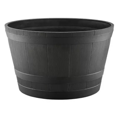 Red Shed 80L Plastic Whiskey Barrel Planter, 25 in., Gray at Tractor