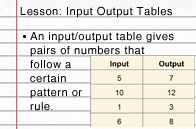 Input Output Tables | Turtle Diary Lesson