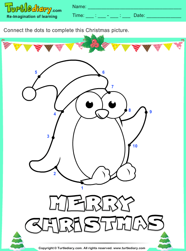 Connect the Dots Penguin Turtle Diary Worksheet