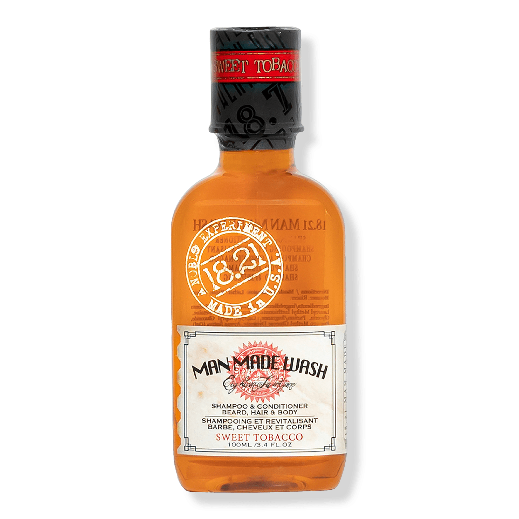 18.21 Man Made Travel Size Sweet Tobacco Shampoo + Conditioner, Beard