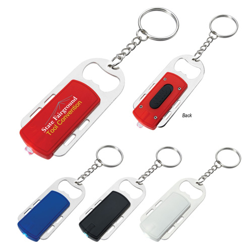 Custom Imprinted Bottle Opener Keychain Flashlights Metal Flashlights