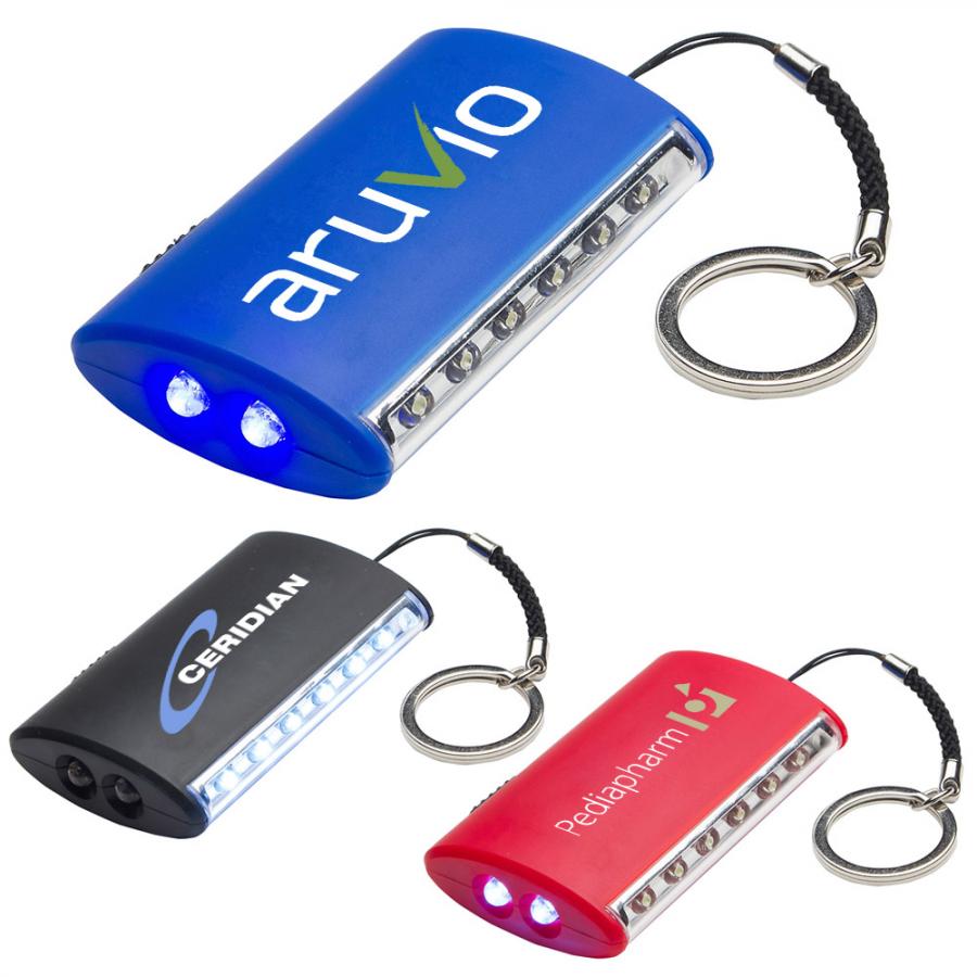 Customized Dual LED Light Keychains Plastic Flashlights