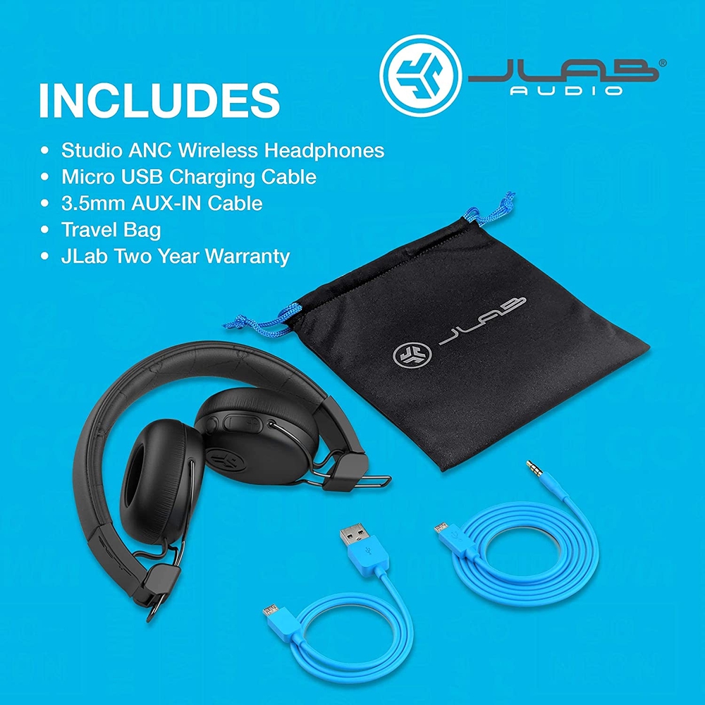 JLab Studio ANC Wireless OnEar Headphones Black Veli store