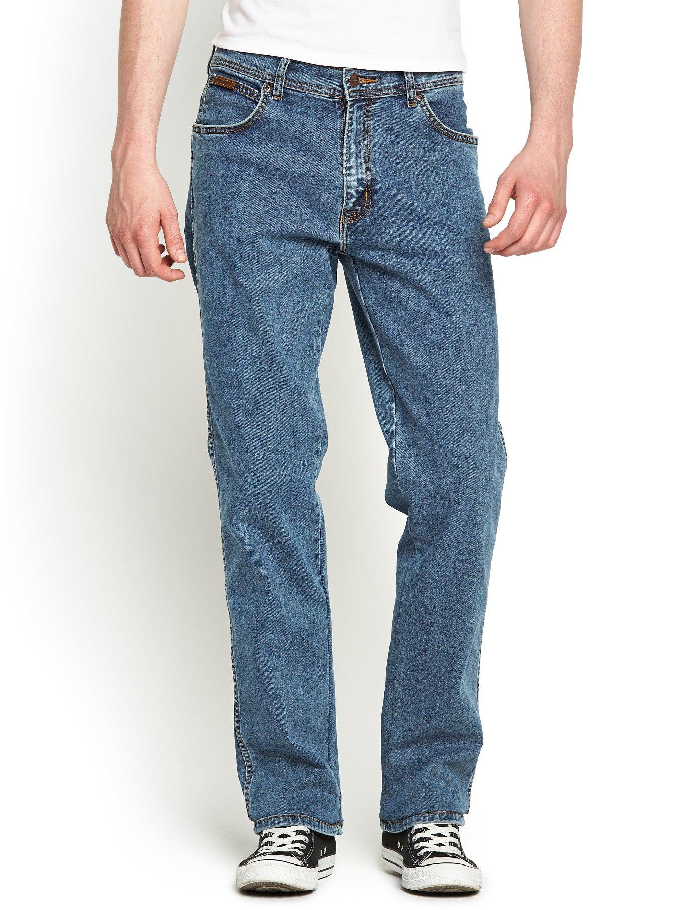 Wrangler Mens Texas Stretch Straight Jeans - Stonewash | Very.co.uk