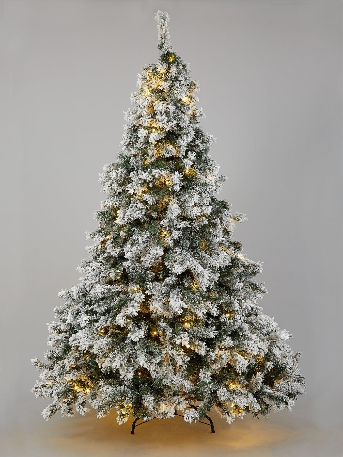Very Home 7ft Flocked Prelit Downswept Pine Christmas Tree very.co.uk