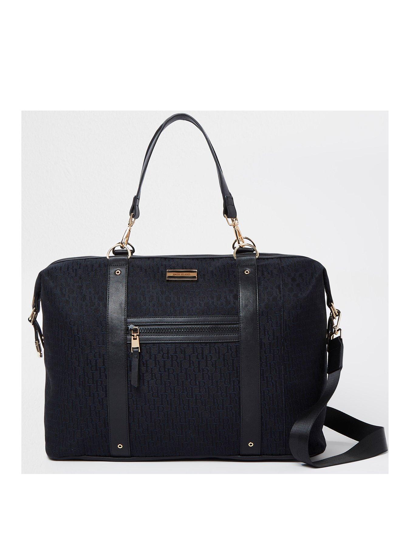 River Island BLACK JACQUARD HOLDALL very.co.uk