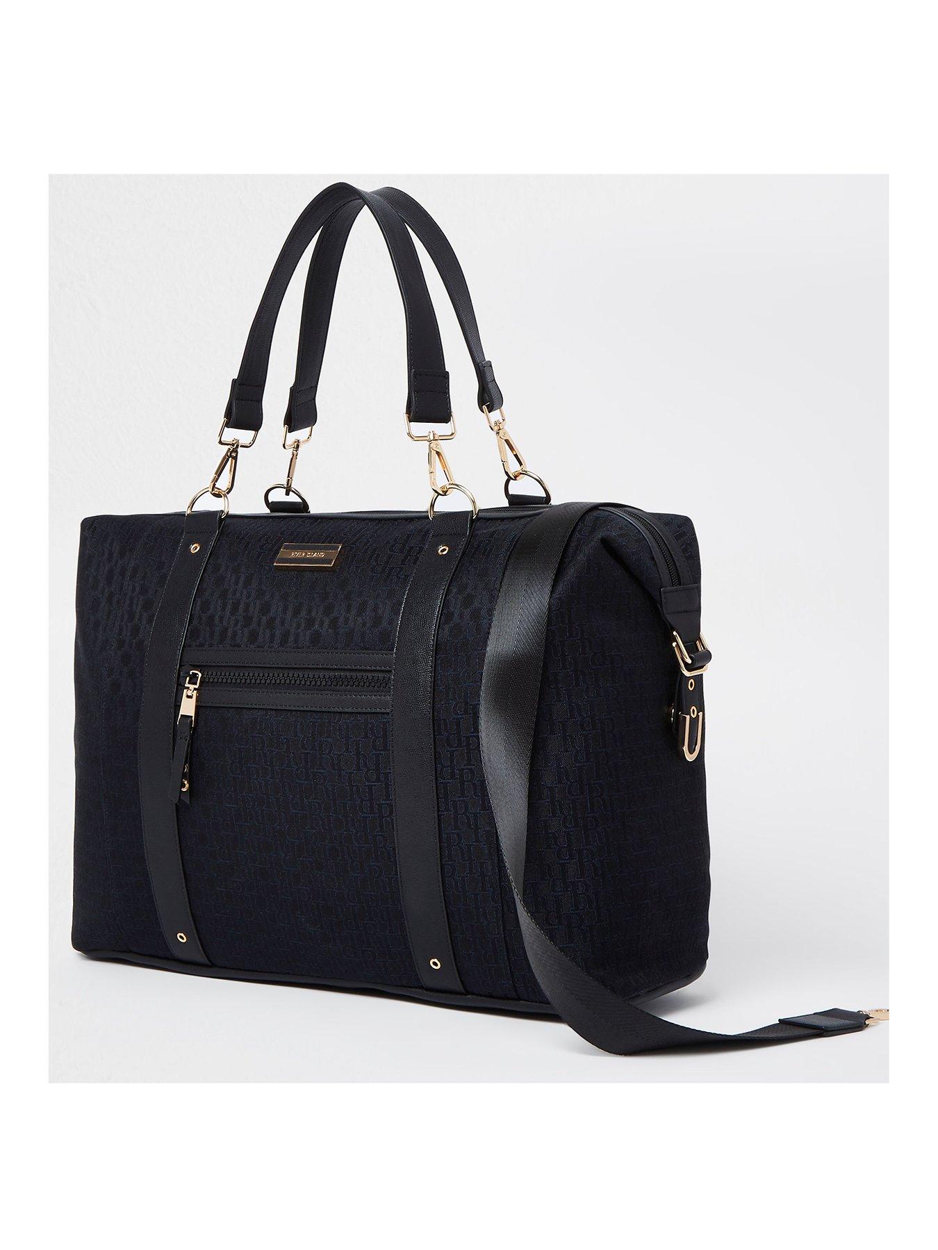 River Island BLACK JACQUARD HOLDALL very.co.uk