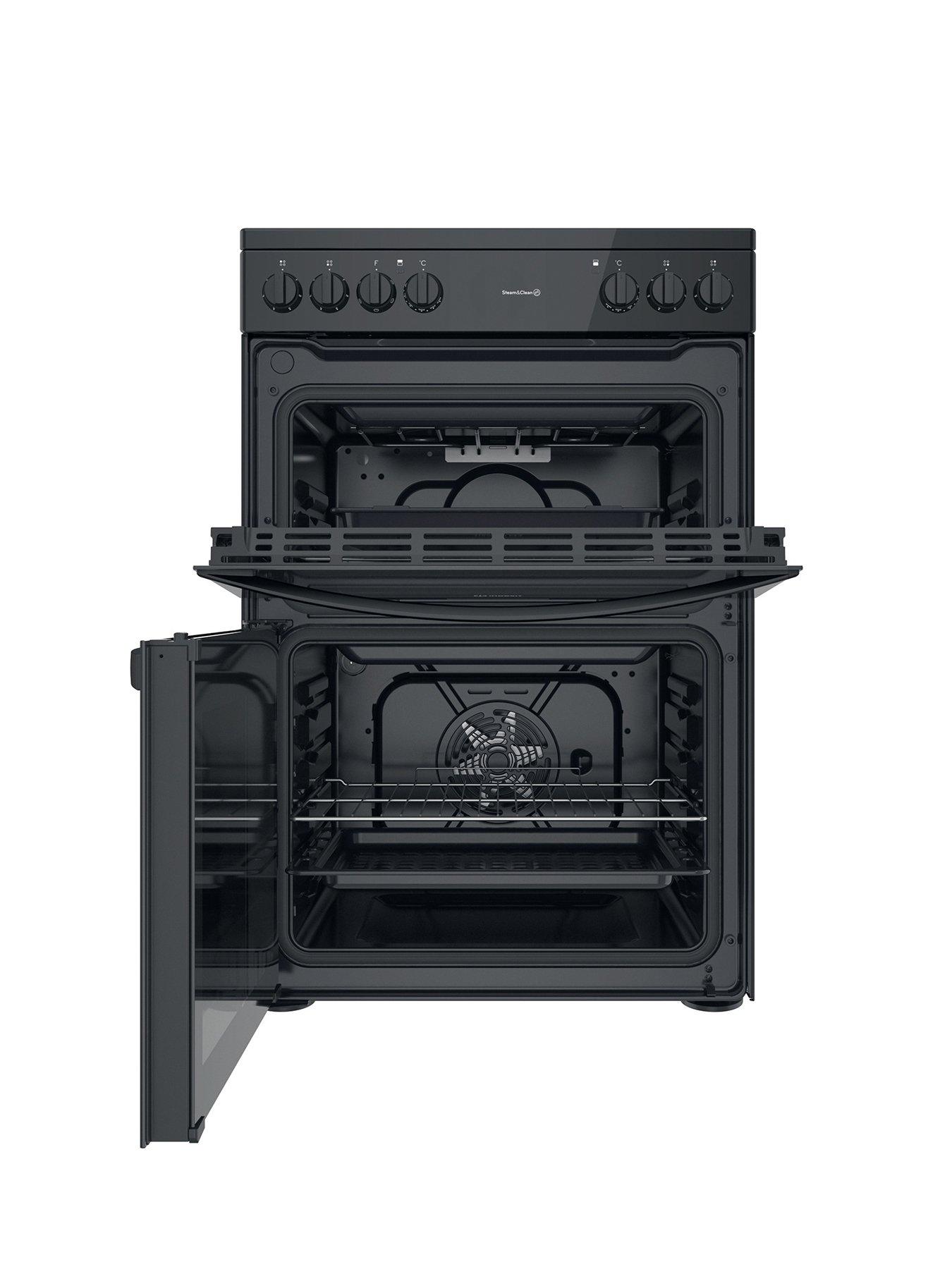 Indesit ID67V9KMB 60cm Wide Double Oven Electric Cooker with Ceramic