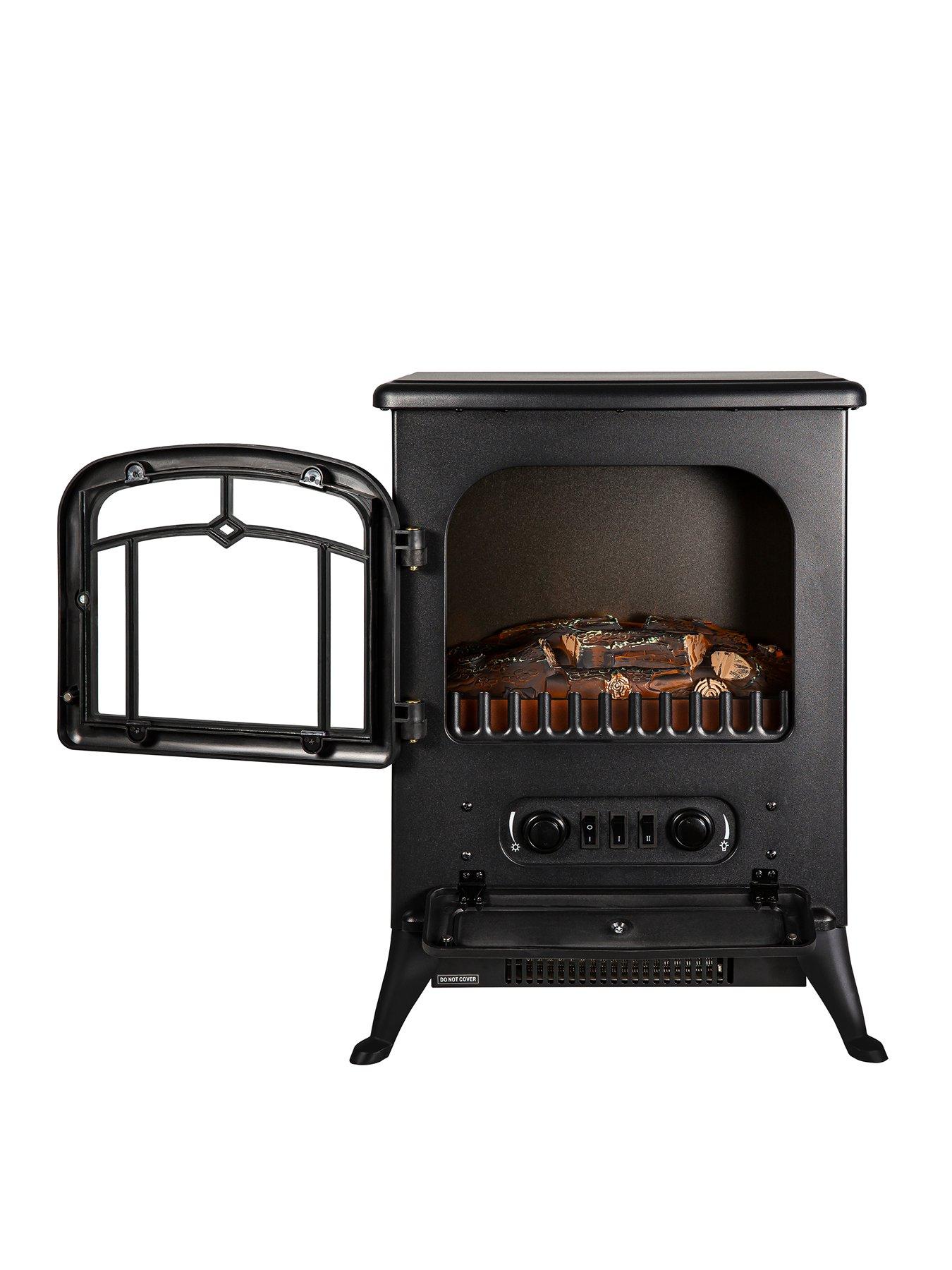 Russell Hobbs RHEFSTV1002B 1.85KW Black Electric Stove Fire very.co.uk