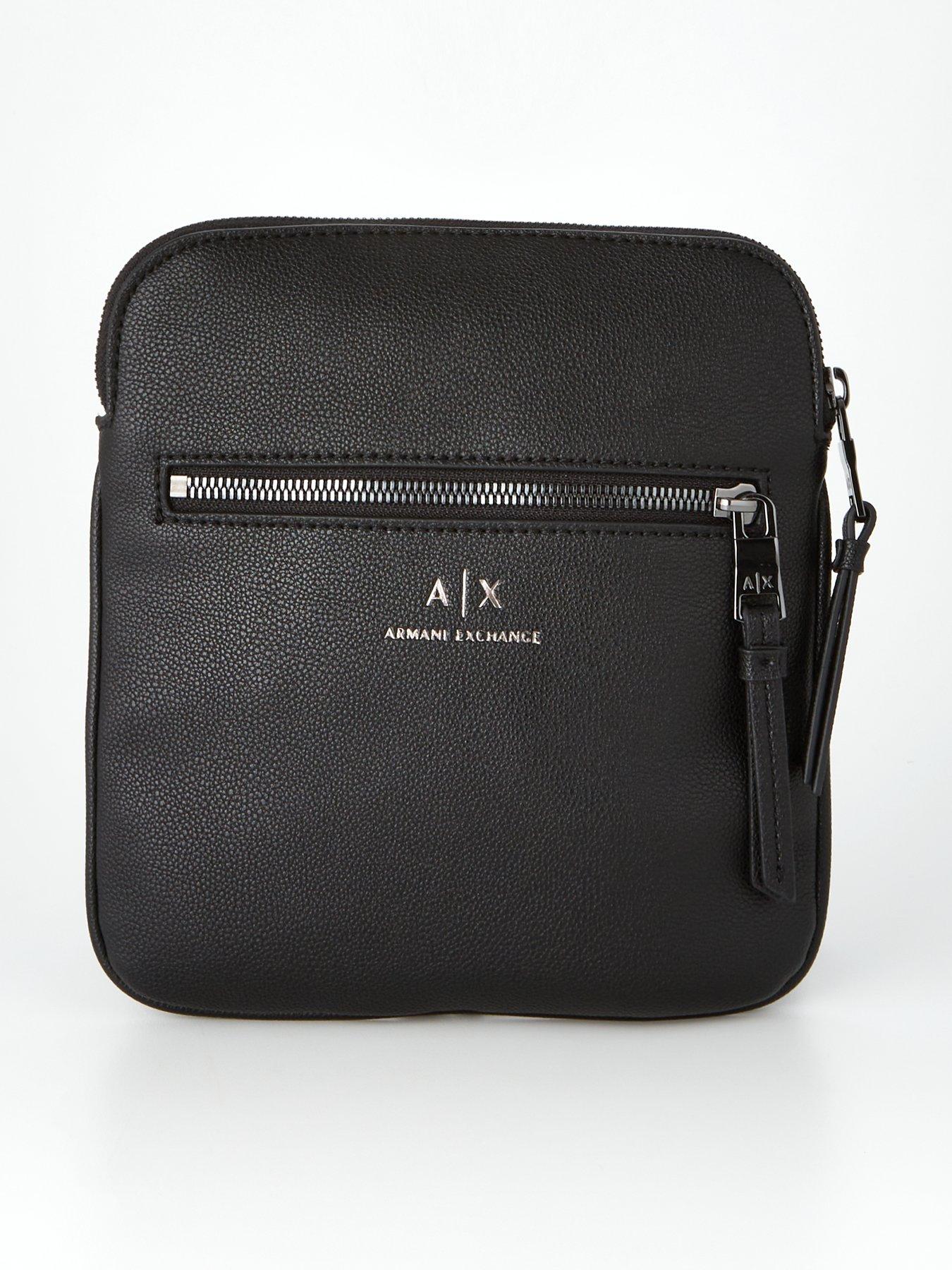 Armani Exchange Leather Cross Body Bag Black very.co.uk