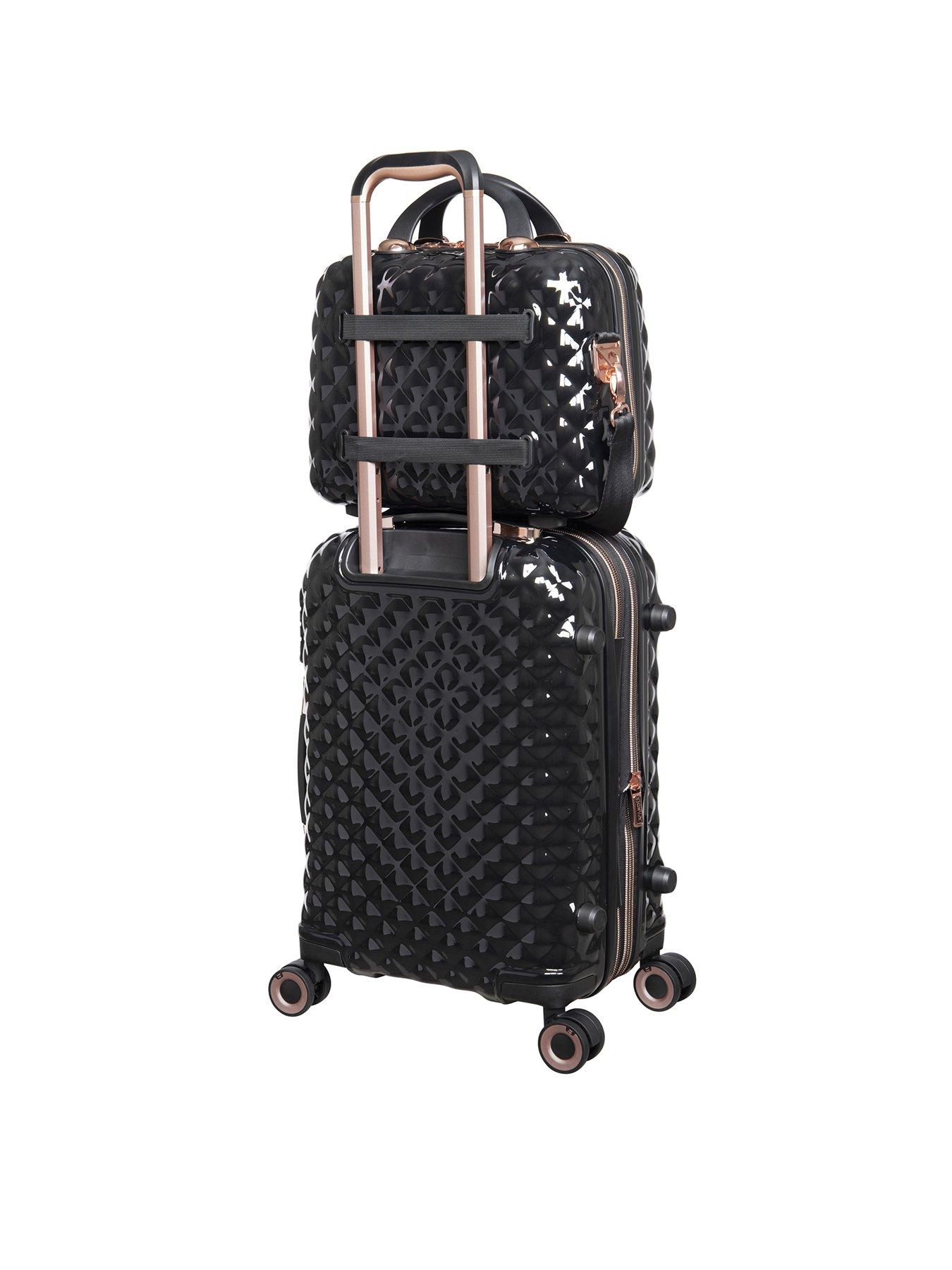it Luggage Glitzy Black 4 Piece Hard Suitcase Set very.co.uk