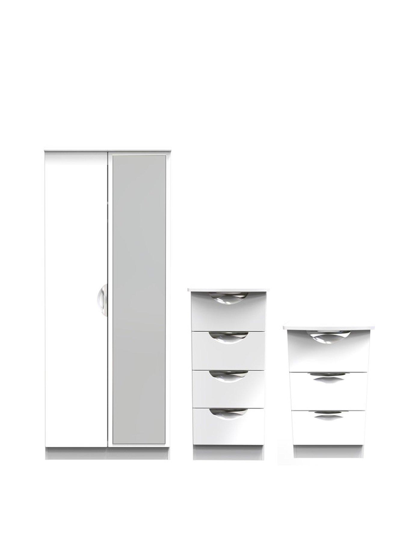 SWIFT Alva Ready Assembled 3 Piece Package 2 Door Wardrobe, 4 Drawer