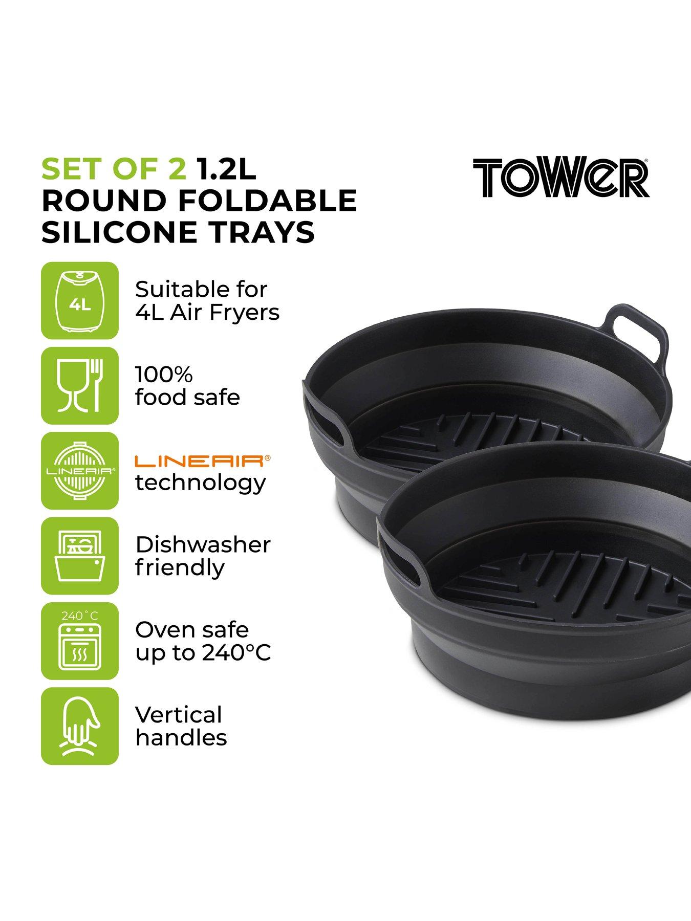 Tower Round Silicone Air Fryer Trays Set of 2 very.co.uk