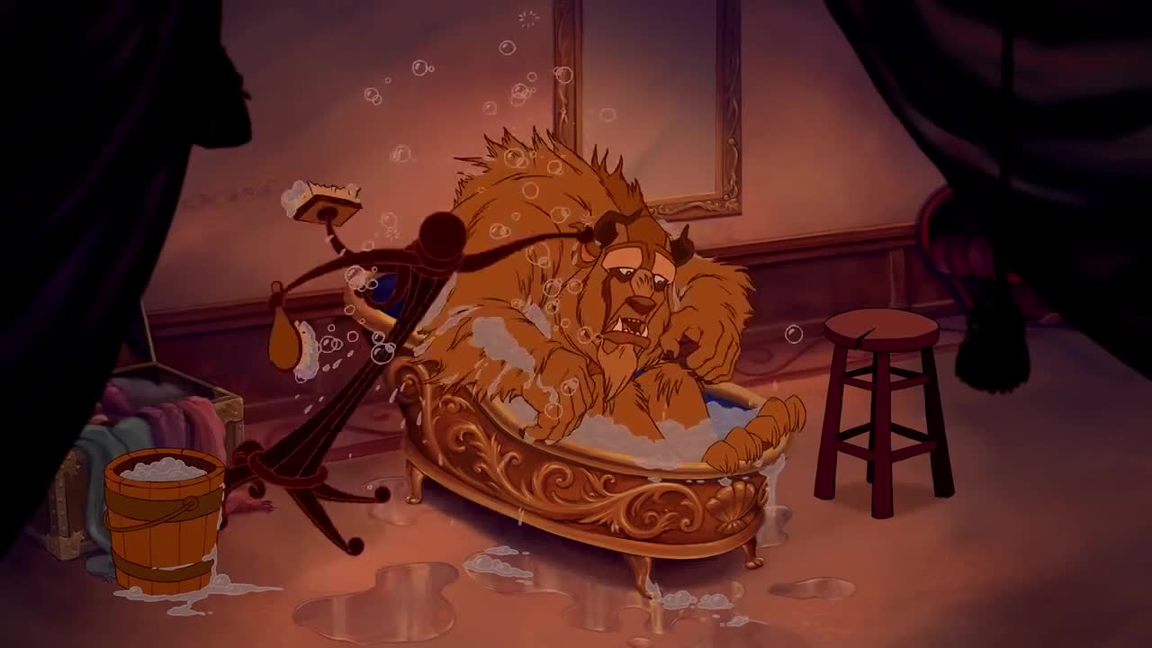 Modern Beauty And The Beast Bathroom Set Motif