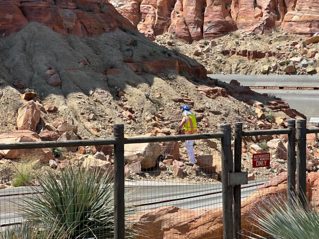 PHOTOS Radiator Springs Racers Exterior Track Repaved, Rockwork