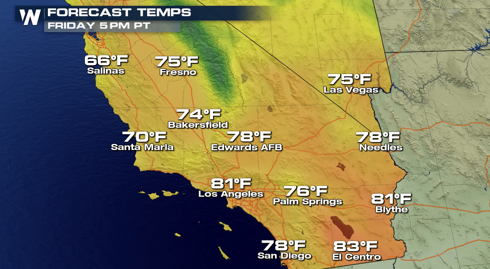 Los Angeles Weather Map Temperature Eunice Rosalinde