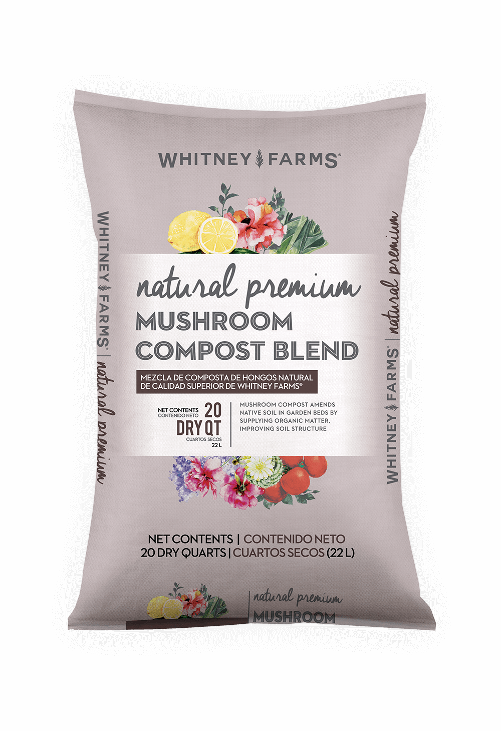 Natural Mushroom Compost Blend for Garden Vegetables & Rose Beds