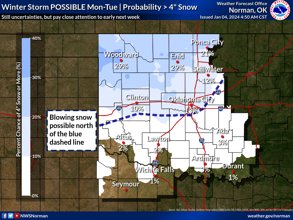 When will it snow in Oklahoma? Forecasters expect flakes to fall this