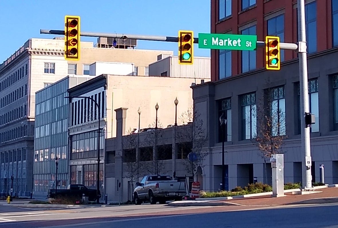 There's a flashing yellow arrow in downtown Akron What does it mean?