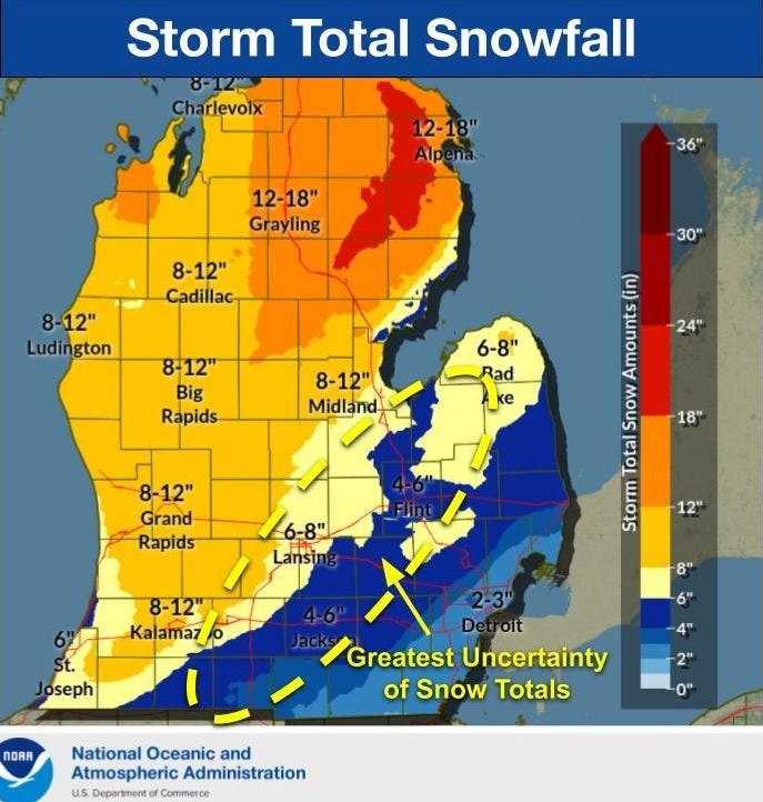 How much snow will we get? Here are the latest projections for this