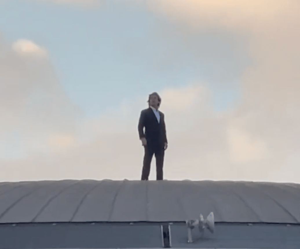 Tom Cruise Photographed Standing On The Roof Of The BFI IMAX In London