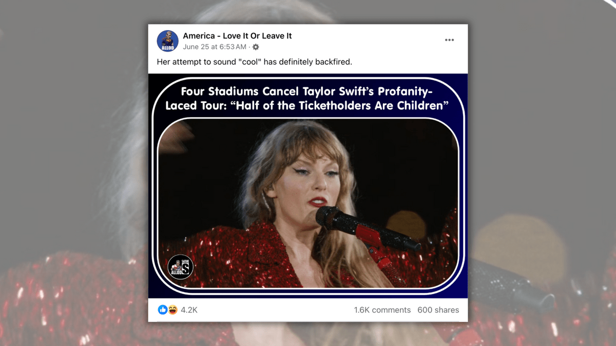 About the Claim That 4 Venues Canceled Taylor Swift's Concerts Due to