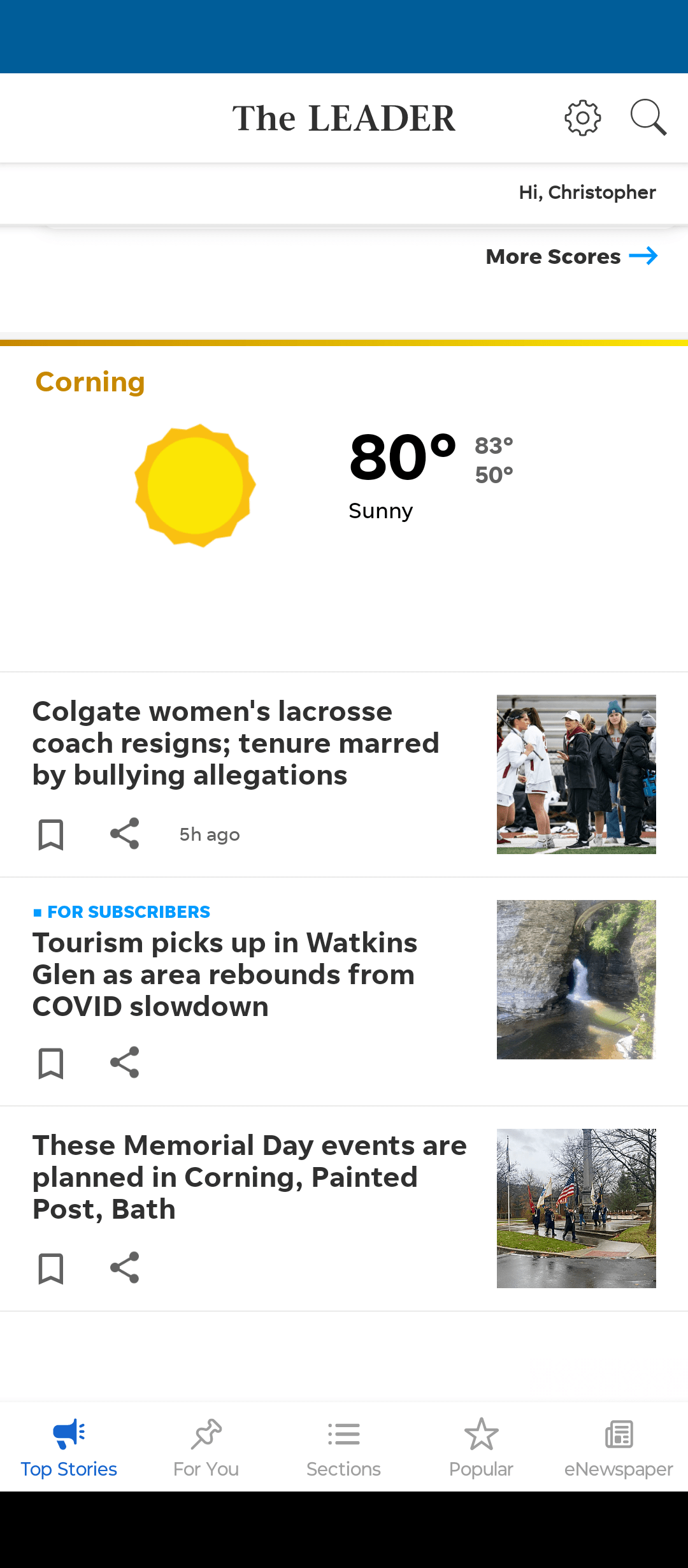 How to access Corning news anywhere with The Leader's new app(01)