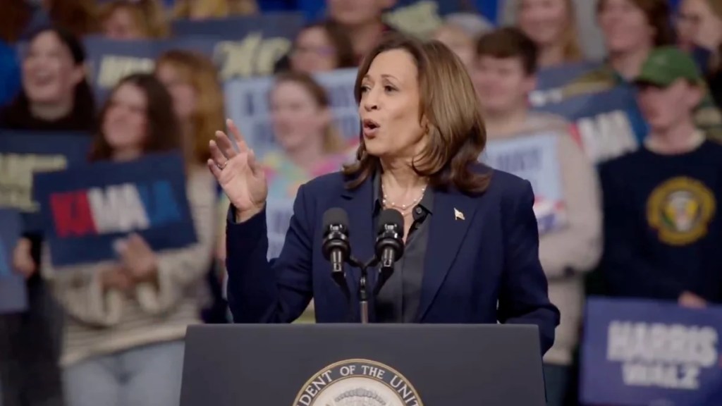 Kamala Harris Waves Off Trump Hecklers at the ‘Wrong Rally’ ‘I Think