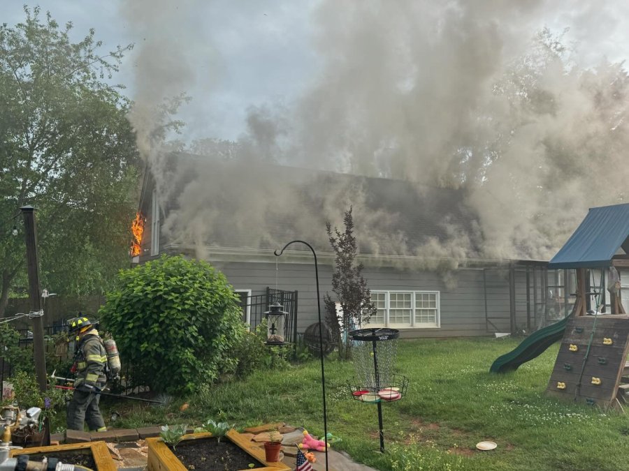 PHOTOS Lightning strike sparks house fire in northern Mecklenburg County Fire Dept.