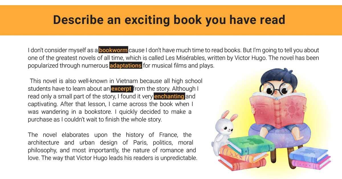 [2023] Describe an exciting book you have read IELTS Speaking