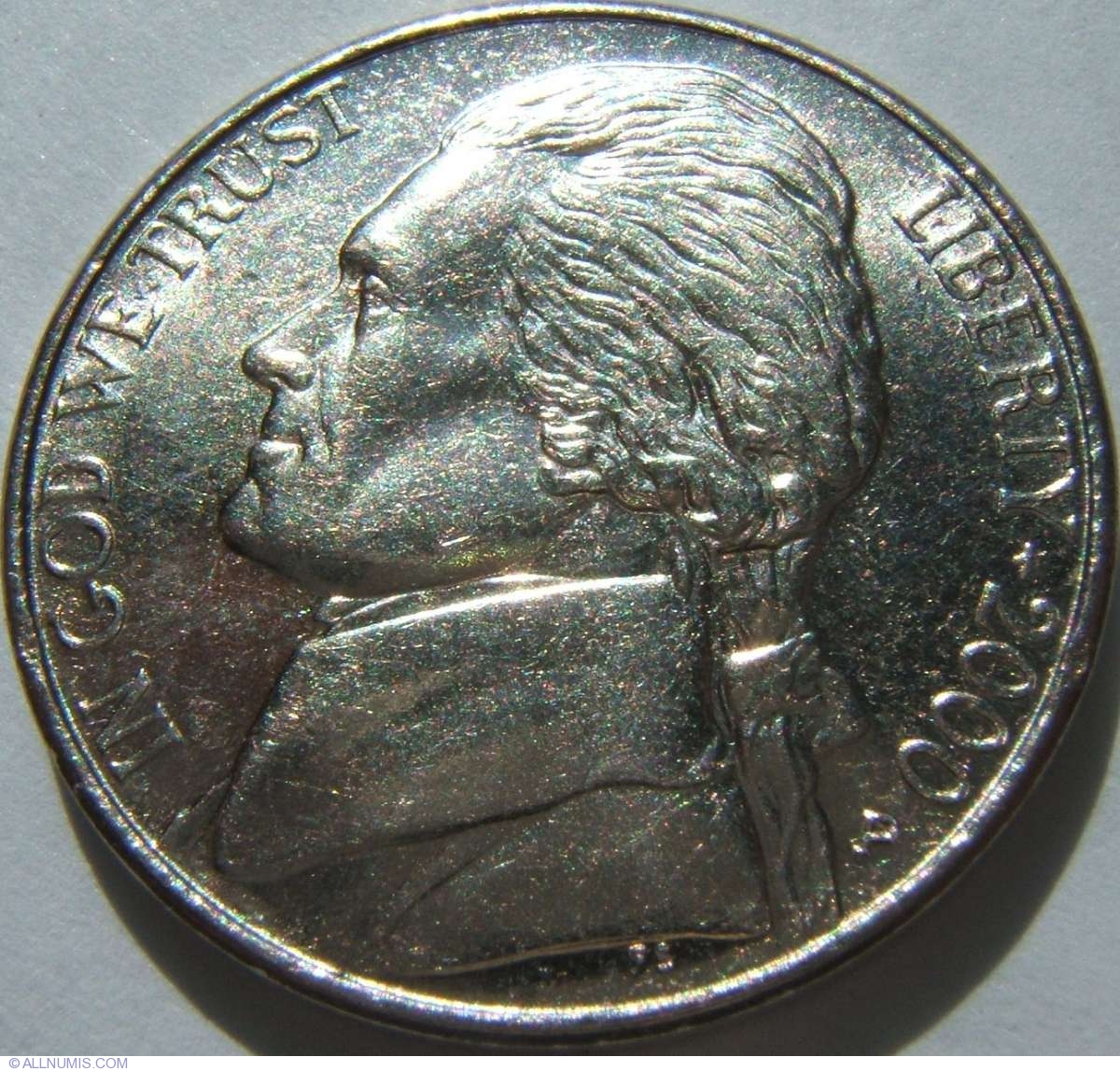 Jefferson Nickel 2000 P, Nickel (Five Cents), Jefferson (19382003