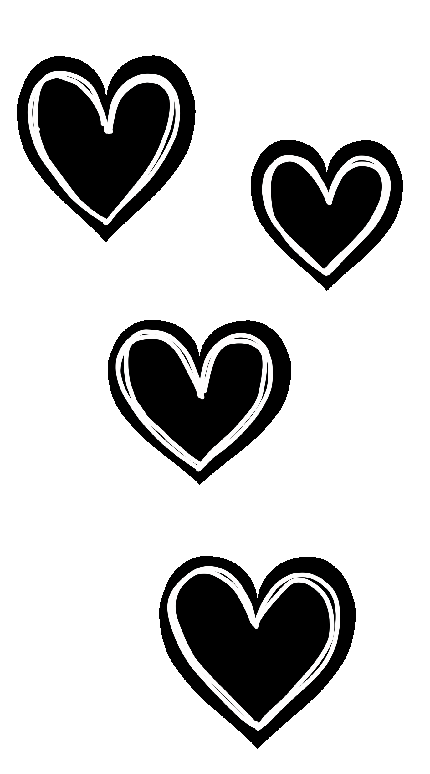 Black And White Hearts Sticker by Nadine Chaignat for iOS & Android GIPHY